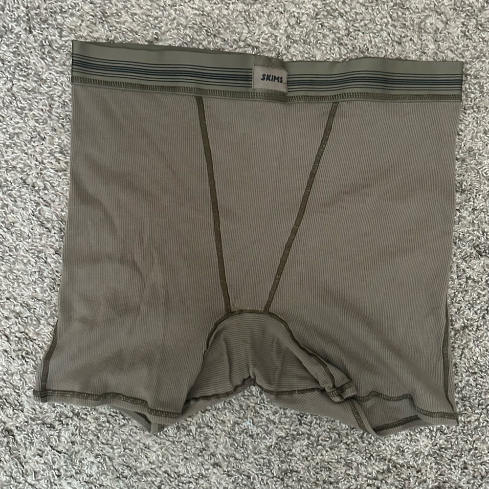 SKIMS Cotton Rib Boxer  - Olive